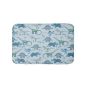 Tapis De Bain Cute Motif de dinosaure bleu préhistorique (Devant)