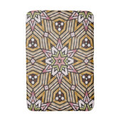 Tapis De Bain Cute ocre Jaune Brown Mosaïque rose Motif (Devant (Vertical))