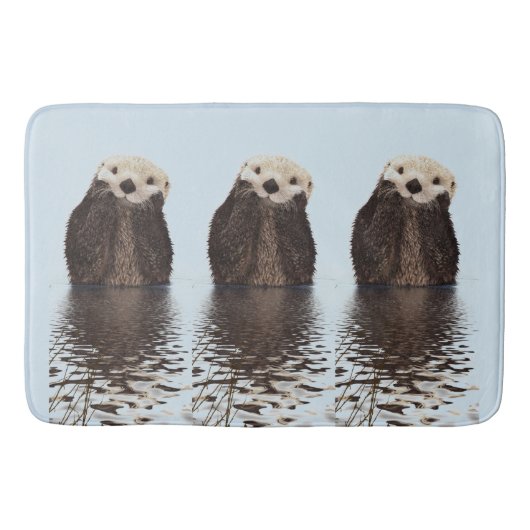 Tapis De Bain Cute Otter Face Nature Photo (Devant)
