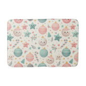 Tapis De Bain Cute Pastel Christmas Pattern Ornaments and Stars (Devant)