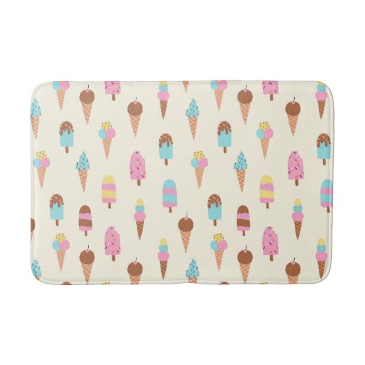Tapis De Bain Cute Pastel Motif de crème glacée (Devant)