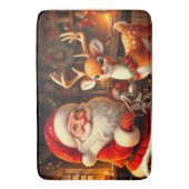 Tapis De Bain Cute Père Noël et Reindeer (devant Vertical)