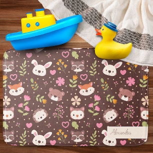 Tapis De Bain Cute Personnalisé Bois Animaux Motif
