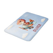 Tapis De Bain Cute Petit Pilote Dinosaure Avion Volant (Angle)