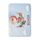 Tapis De Bain Cute Petit Pilote Dinosaure Avion Volant (Devant (Vertical))