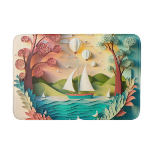 Tapis De Bain Cute plage maison scène