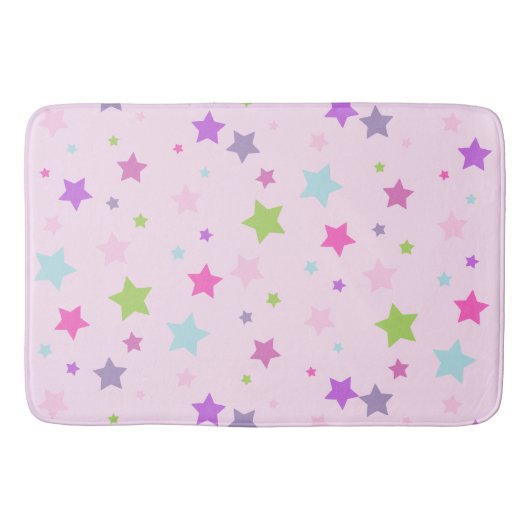 Tapis De Bain Cute poitrine rose, étoiles (Devant)