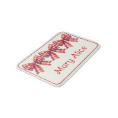 Tapis De Bain Cute Red and Cream Gingham Bow (Angle)