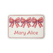 Tapis De Bain Cute Red and Cream Gingham Bow (Devant)