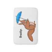 Tapis De Bain Cute red squirrel with umbrella cartoon (Devant (Vertical))