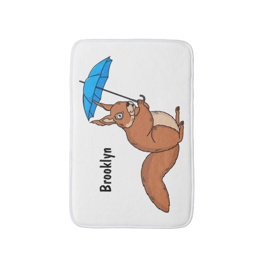 Tapis De Bain Cute red squirrel with umbrella cartoon  (Devant (Vertical))