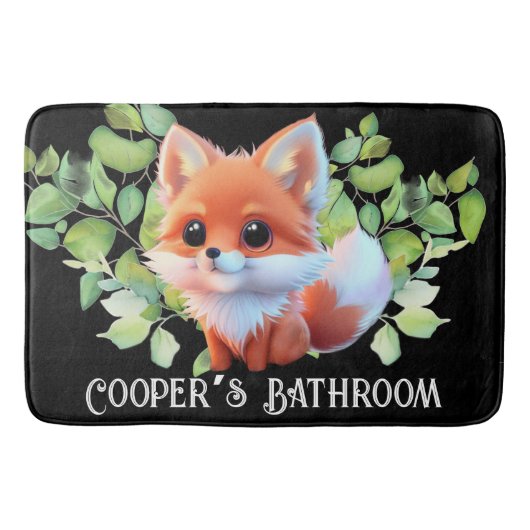 Tapis De Bain Cute renard dessin bois animaux forêt amis de la f (Devant)