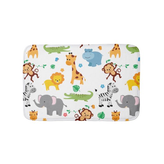 Tapis De Bain Cute Safari Animaux Nursery Motif (Devant)