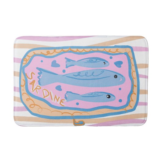 Tapis De Bain Cute Sardine Art (Devant)
