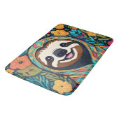 Tapis De Bain Cute sloth surrounded by flowers (Angle)