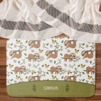 Cute Sloths Sleeping on Trees Kid Pattern Bathroom