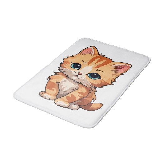 Tapis De Bain Cute tabby Chat (Angle)