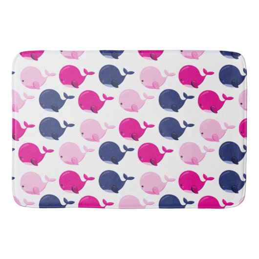 Tapis De Bain Cute Whales, Pattern of Whales, Sea Animals (Devant)
