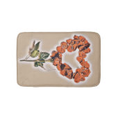 Tapis De Bain Cute Whimsical Orange fleur Rose Coeur (Devant)