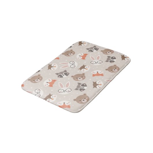 Tapis De Bain Cute Woodland Animal Enfants Salle de bain Motif (Angle)