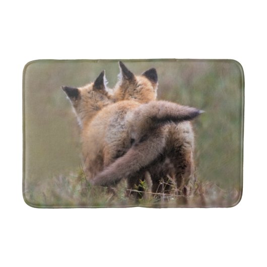 Tapis De Bain Cutest Baby Animals | Red Fox Kits Locking Tails (Devant)