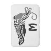 Tapis De Bain Cuttlefish primitif dans un style stylo foncé (Devant (Vertical))