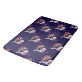 Tapis De Bain Cuve à bain bleu floral (Angle)