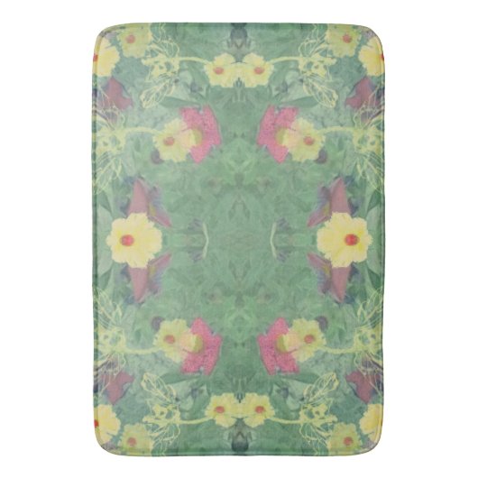 Tapis De Bain Cuve à fleurs verte (devant Vertical)