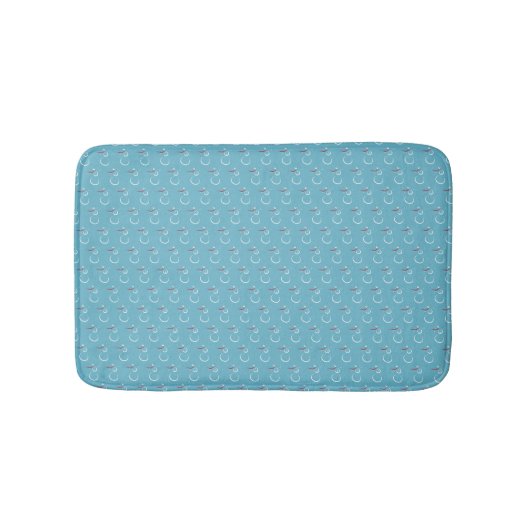 Tapis De Bain Cyan d'hiver Cute Snowman Motif (Devant)