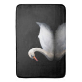 Tapis De Bain Cygne blanc sur noir (devant Vertical)