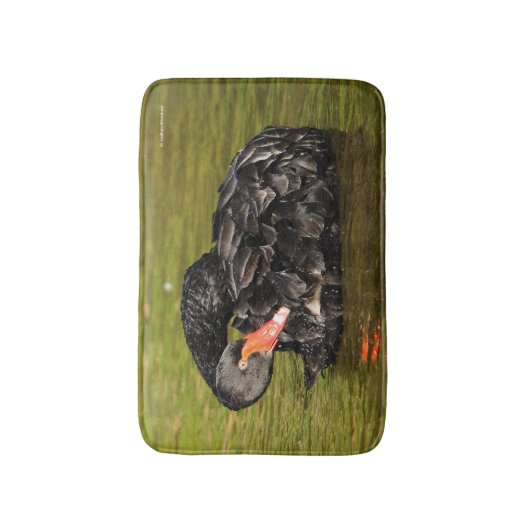 Tapis De Bain Cygne noir dans l'étang (Devant (Vertical))