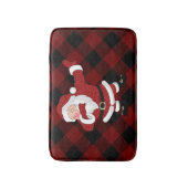 Tapis De Bain Dabbing Red Plaid Santa Claus | Fun Rustic Buffalo (Devant (Vertical))