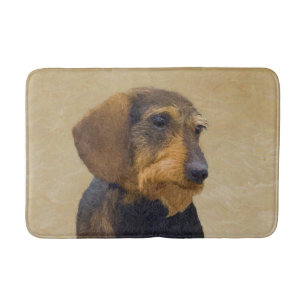 Tapis De Bain Dachshund (À poils durs) Peinture Dog Art origina