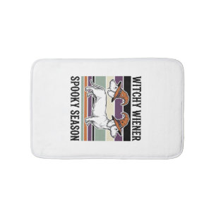 Tapis De Bain Dachshund ensorcelé Halloween Gravure vintage Chie