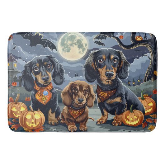 Tapis De Bain Dachshund Halloween Épouvantable  (Devant)