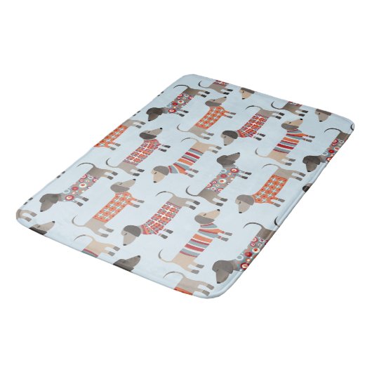 Tapis De Bain Dachshund Saucisse Chien bleu (Angle)