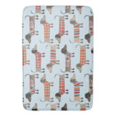 Tapis De Bain Dachshund Saucisse Chien bleu (devant Vertical)