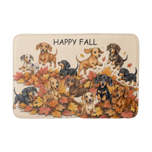 Tapis De Bain Dachshunds d'automne (Devant)