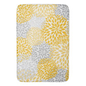 Tapis De Bain Dahlia Bouquet - moutarde jaune gris floral (devant Vertical)