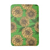 Tapis De Bain Dahlias en jaune et vert (Devant (Vertical))