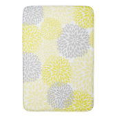 Tapis De Bain Dahlias gris jaune / salle de bains fleurie (devant Vertical)