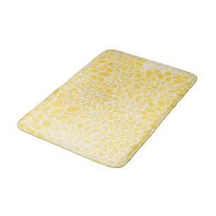 Tapis De Bain Dahlias jaune pastel