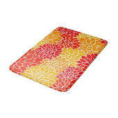 Tapis De Bain dahlias orange et rouge (Angle)