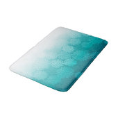 Tapis De Bain Dahlias turquoise / fleurs florales (Angle)