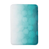 Tapis De Bain Dahlias turquoise / fleurs florales (Devant (Vertical))