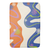 Tapis De Bain Daisy Groove Bleu, orange, violet, vert et crème (devant Vertical)