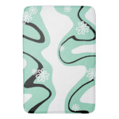 Tapis De Bain Daisy Groove en vert, noir et blanc (devant Vertical)