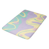 Tapis De Bain Daisy Groove Pastel Rose, Jaune, Violet & Vert (Angle)