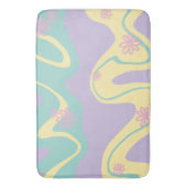 Tapis De Bain Daisy Groove Pastel Rose, Jaune, Violet & Vert (devant Vertical)