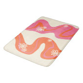 Tapis De Bain Daisy Groove - Rose, orange et crème (Angle)